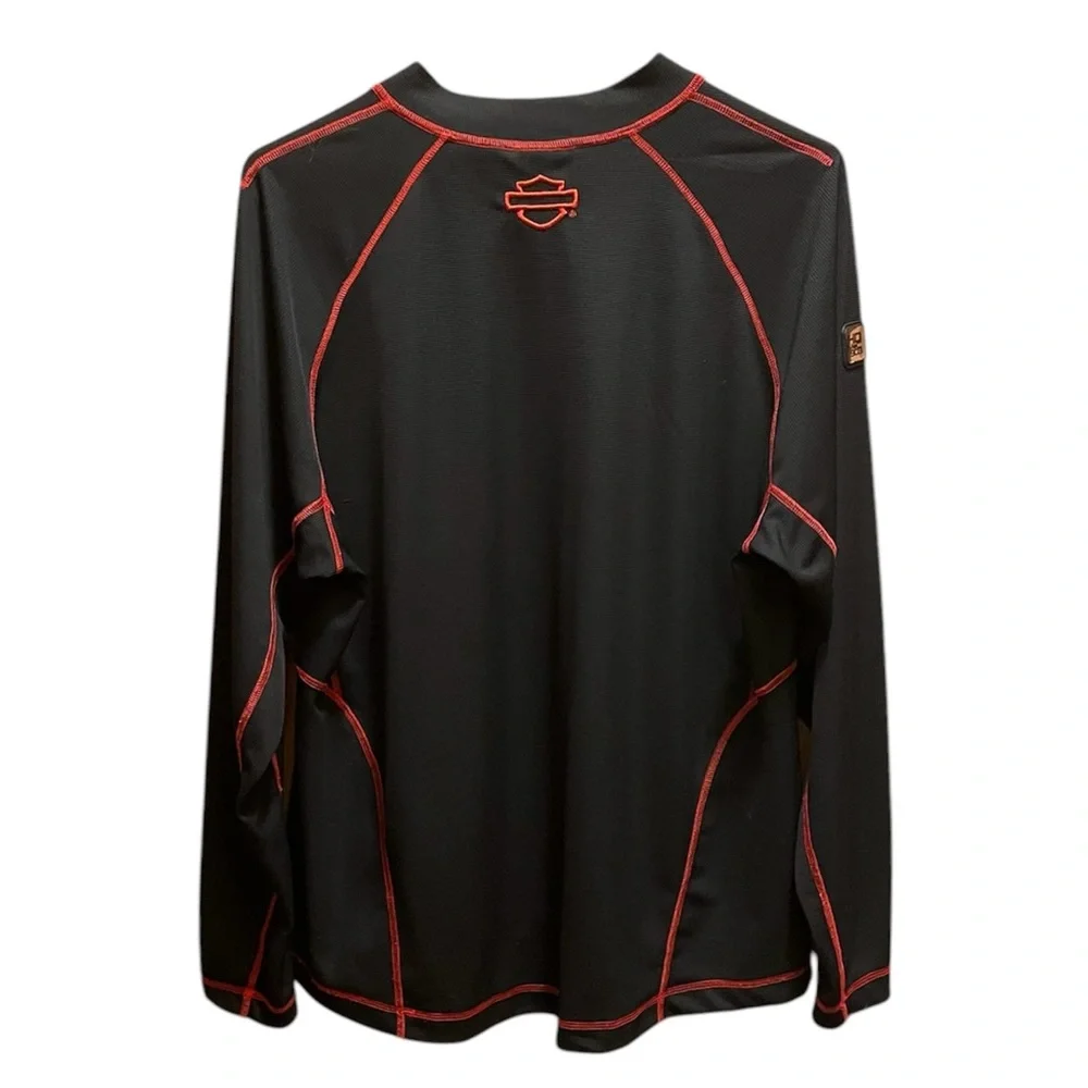 Harley-Davidson Ladies 2XL Long Sleeve Top. Gently used. Stunning Red Trim! - Picture 3 of 12